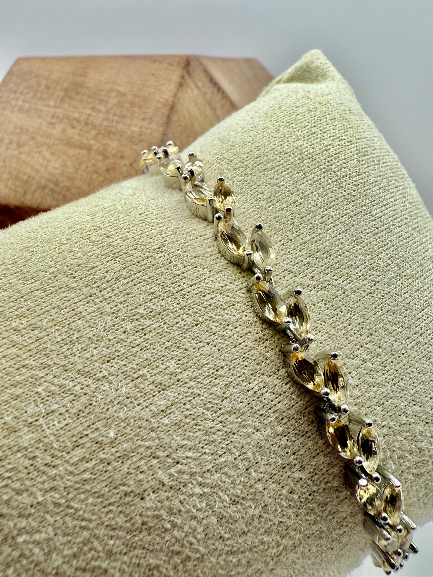 Marquise cut Citrine Bracelet Sterling Silver 925