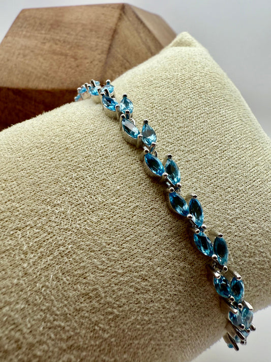 Marquise cut Topaz Bracelet Sterling Silver 925