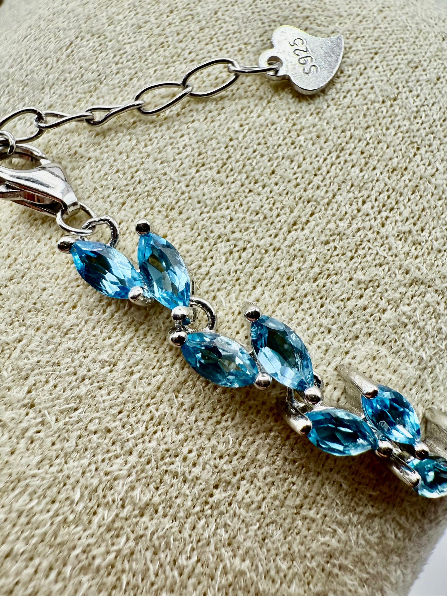 Marquise cut Topaz Bracelet Sterling Silver 925