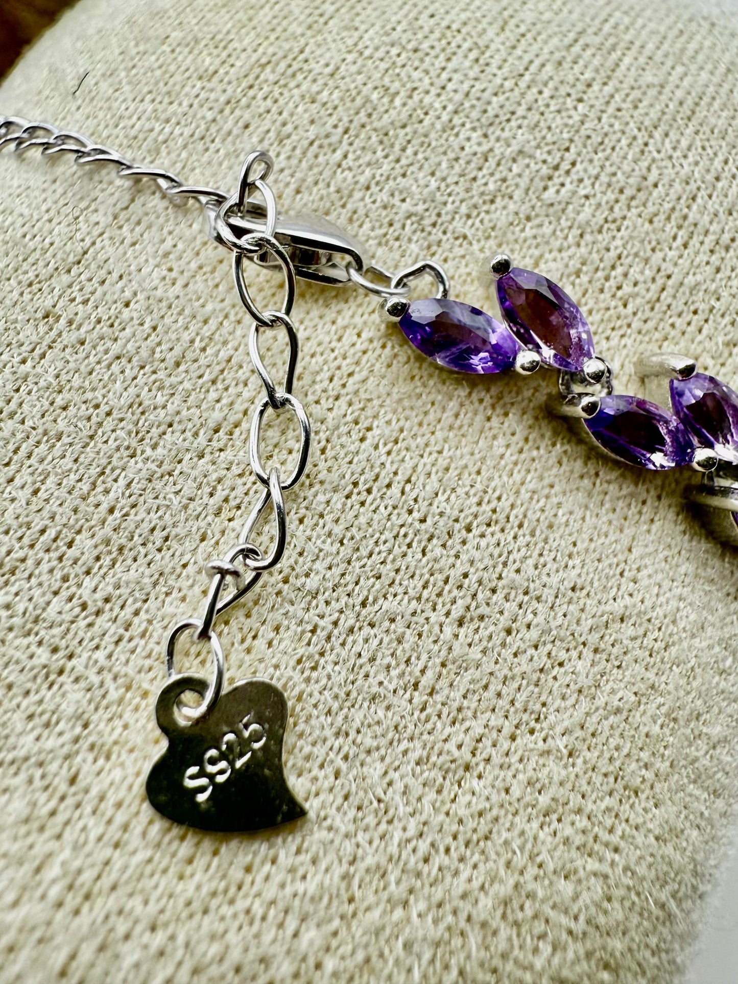 Marquise cut Amethyst Bracelet Sterling Silver 925
