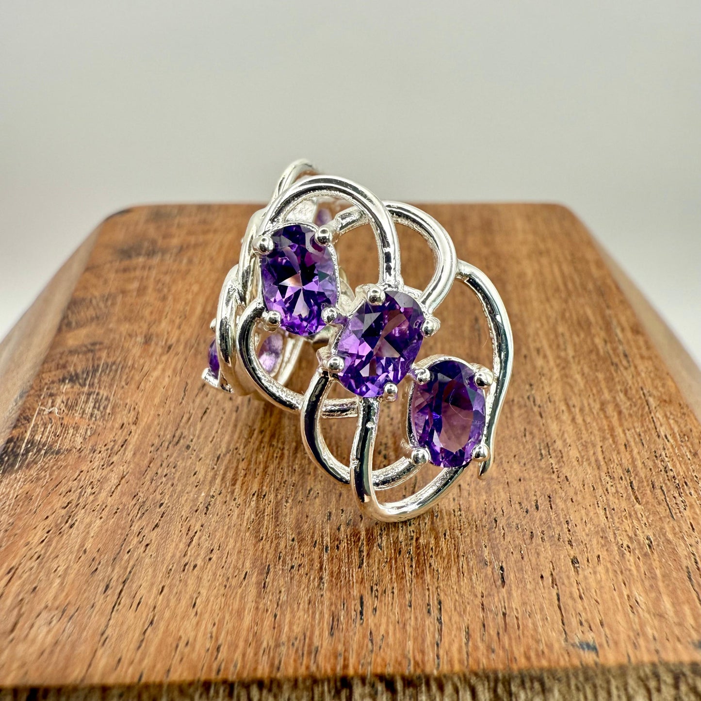 925 Sterling Silver Amethyst-Hued Earrings