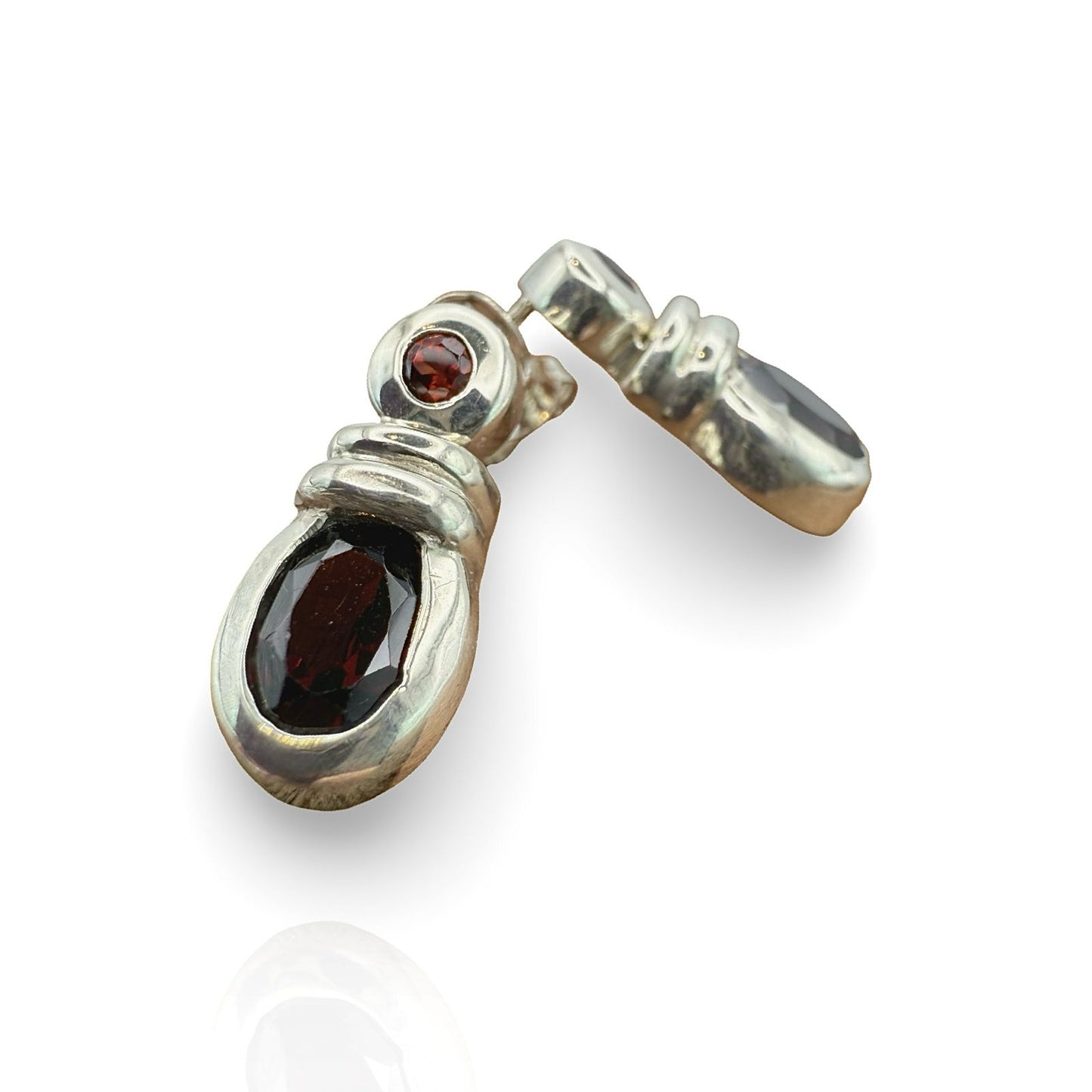 925 Sterling Silver Garnet Earrings