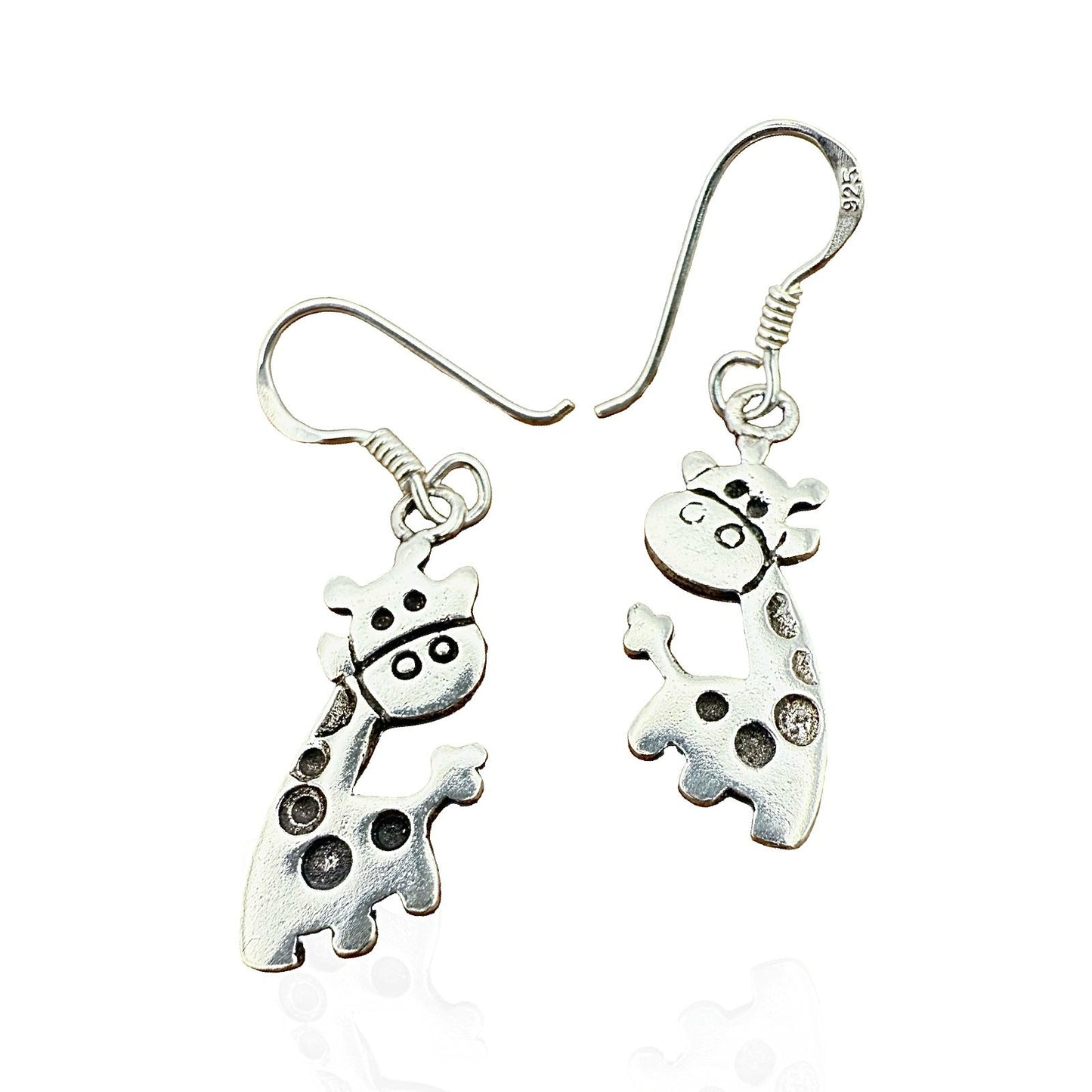 925 Sterling Silver Giraffe Earrings