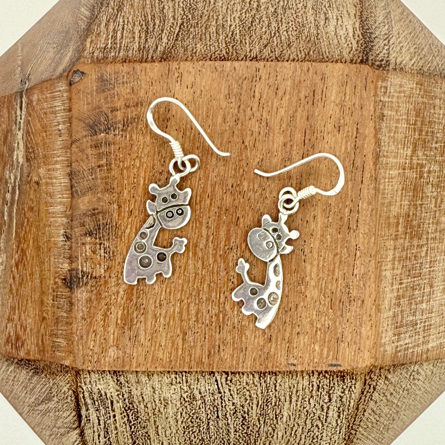 925 Sterling Silver Giraffe Earrings