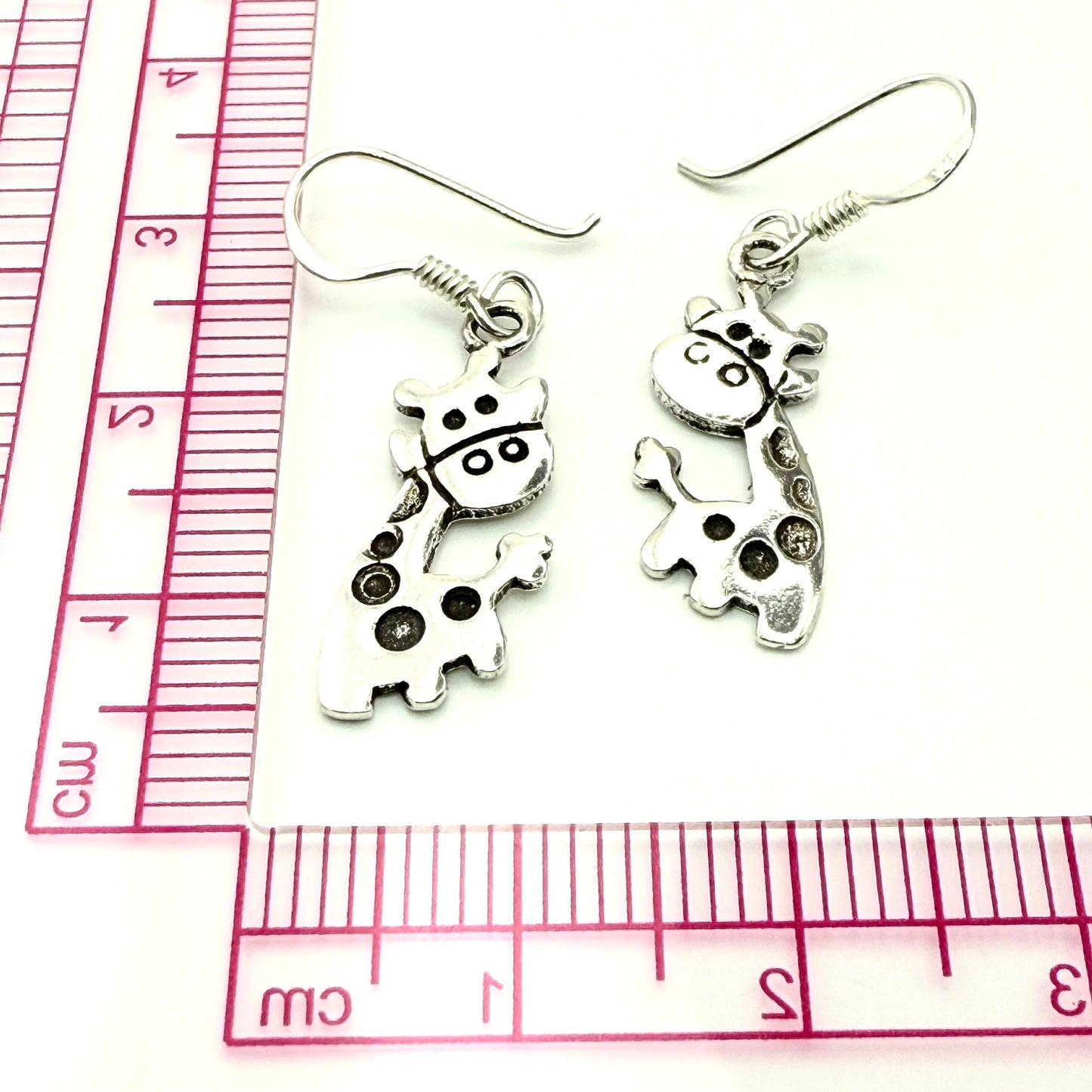 925 Sterling Silver Giraffe Earrings