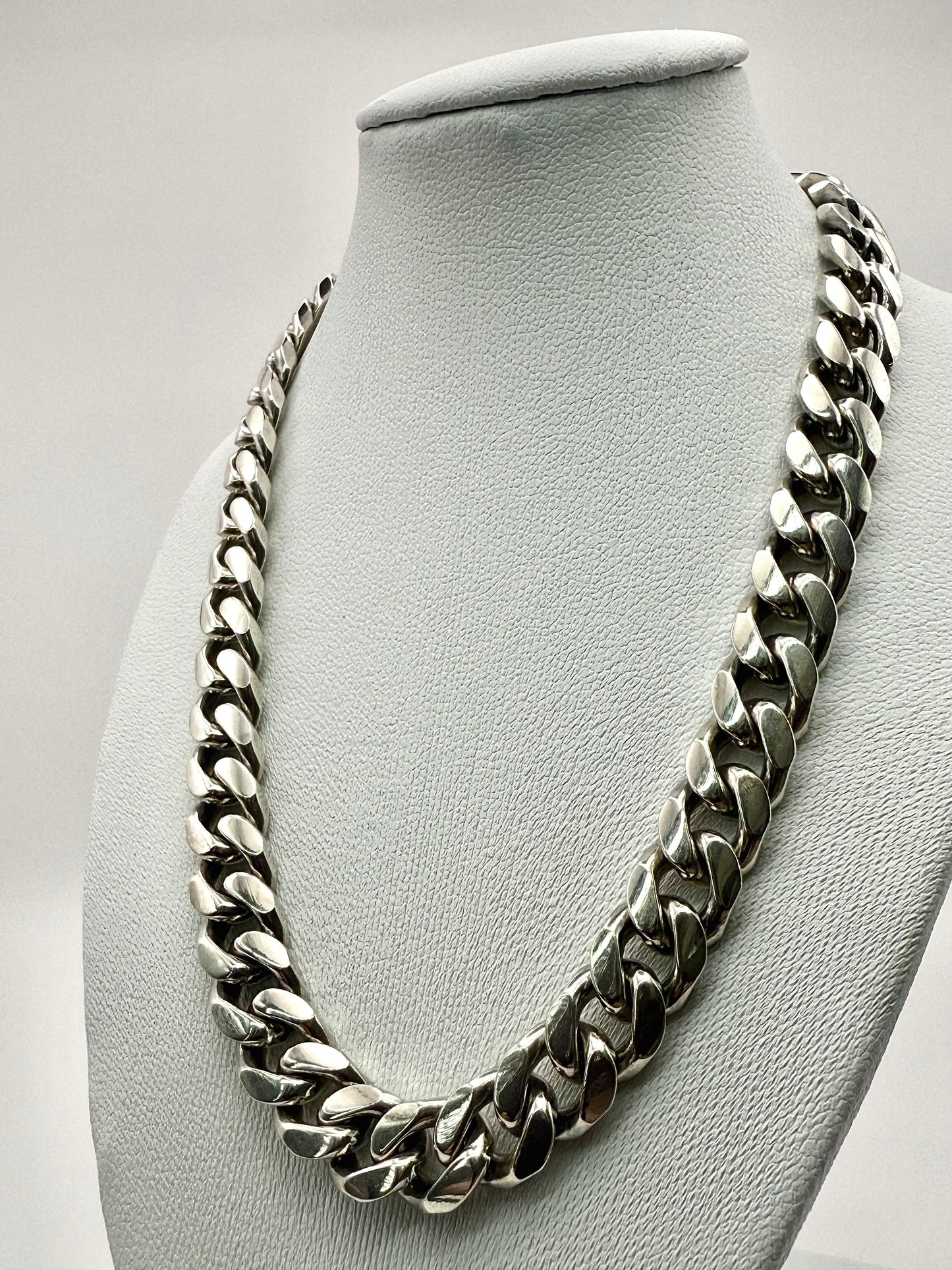 925 Sterling 8mm Solid Smooth Edge Curb Chain
