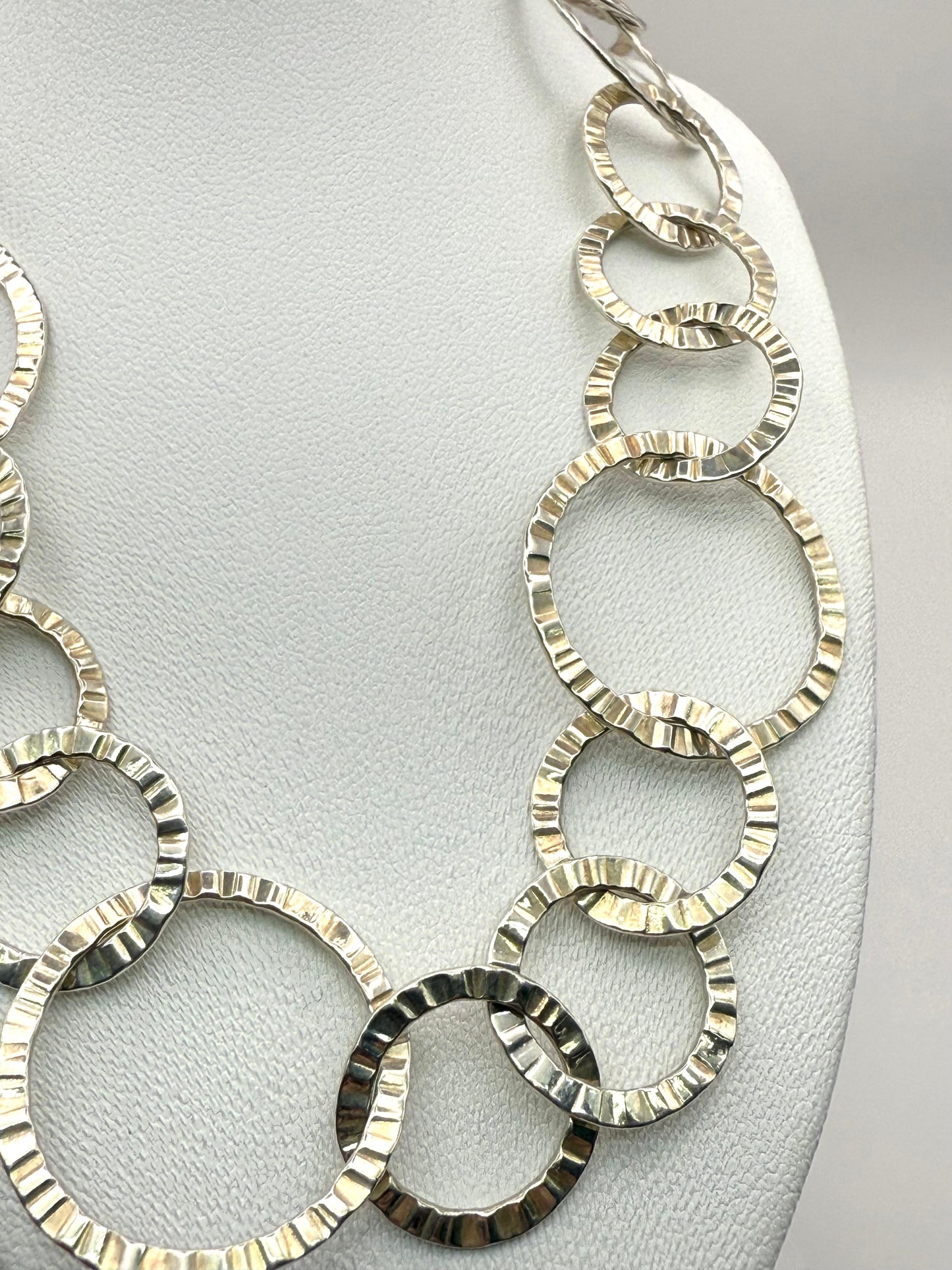 925 Sterling Silver 80cm Statement Disc Necklace
