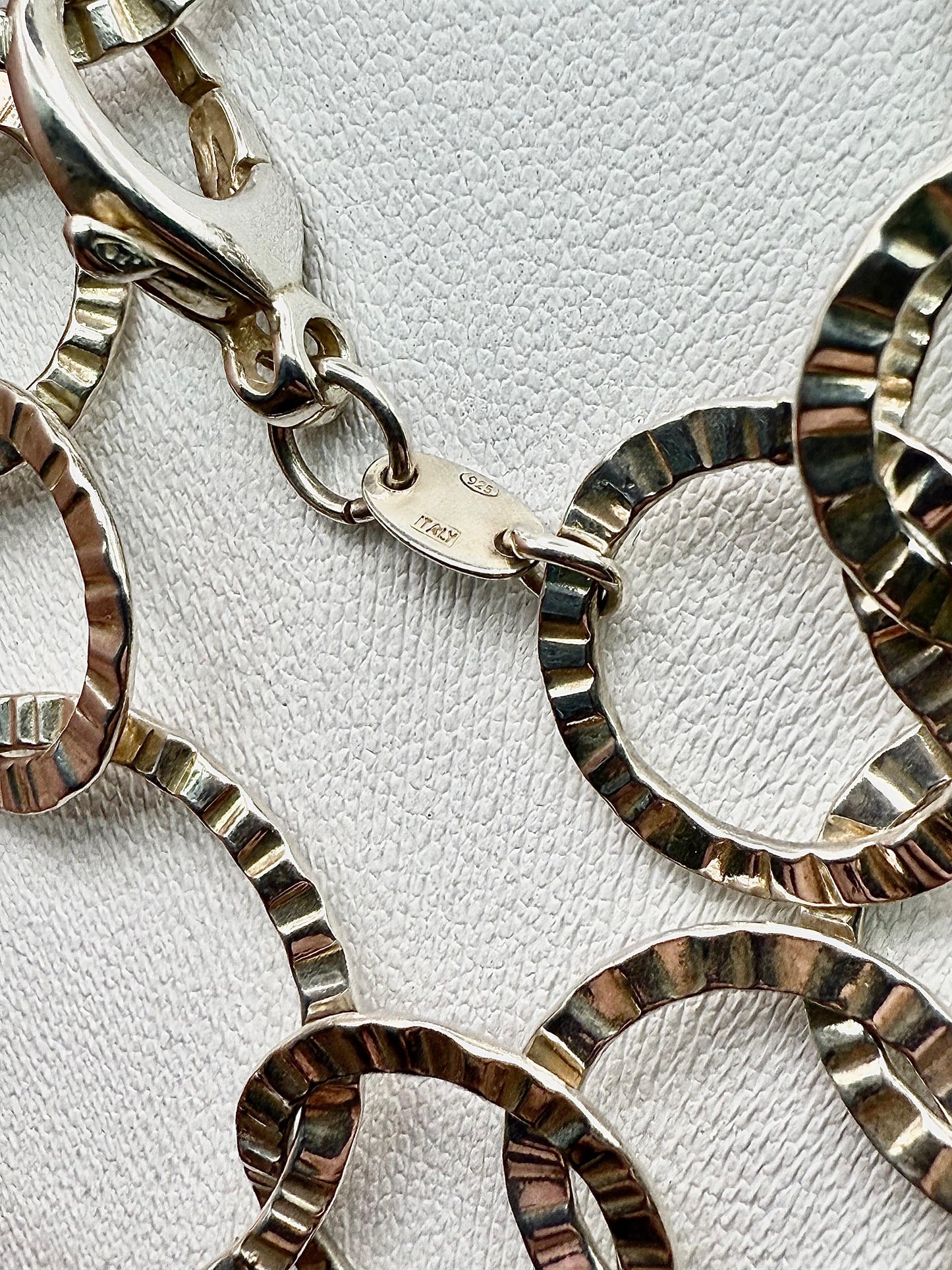 925 Sterling Silver 80cm Statement Disc Necklace