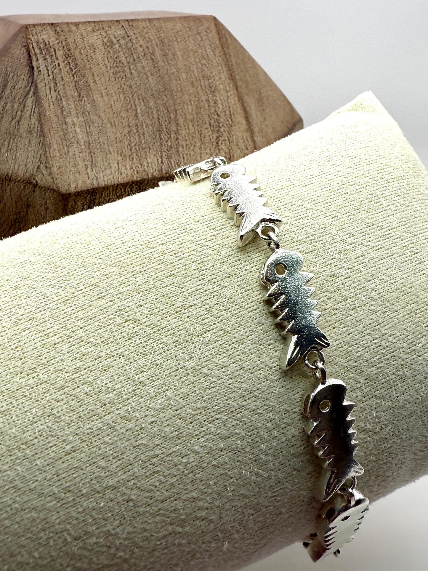 925 Sterling Silver 19cm Fish Bone Bracelet
