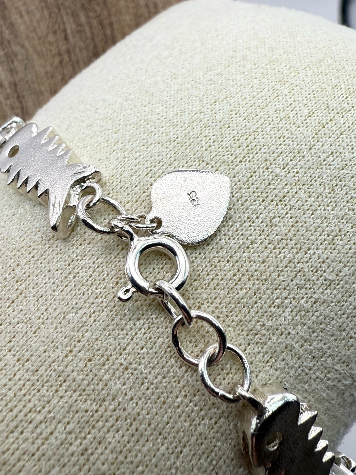 925 Sterling Silver 19cm Fish Bone Bracelet