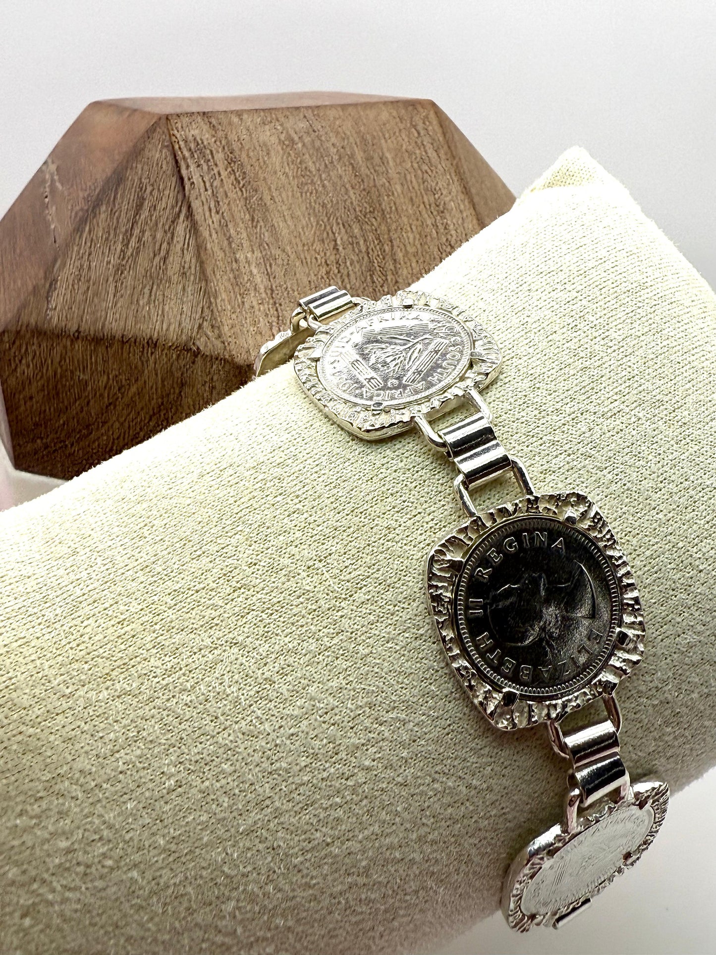 925 Sterling Silver 18.5cm Coin Bracelet