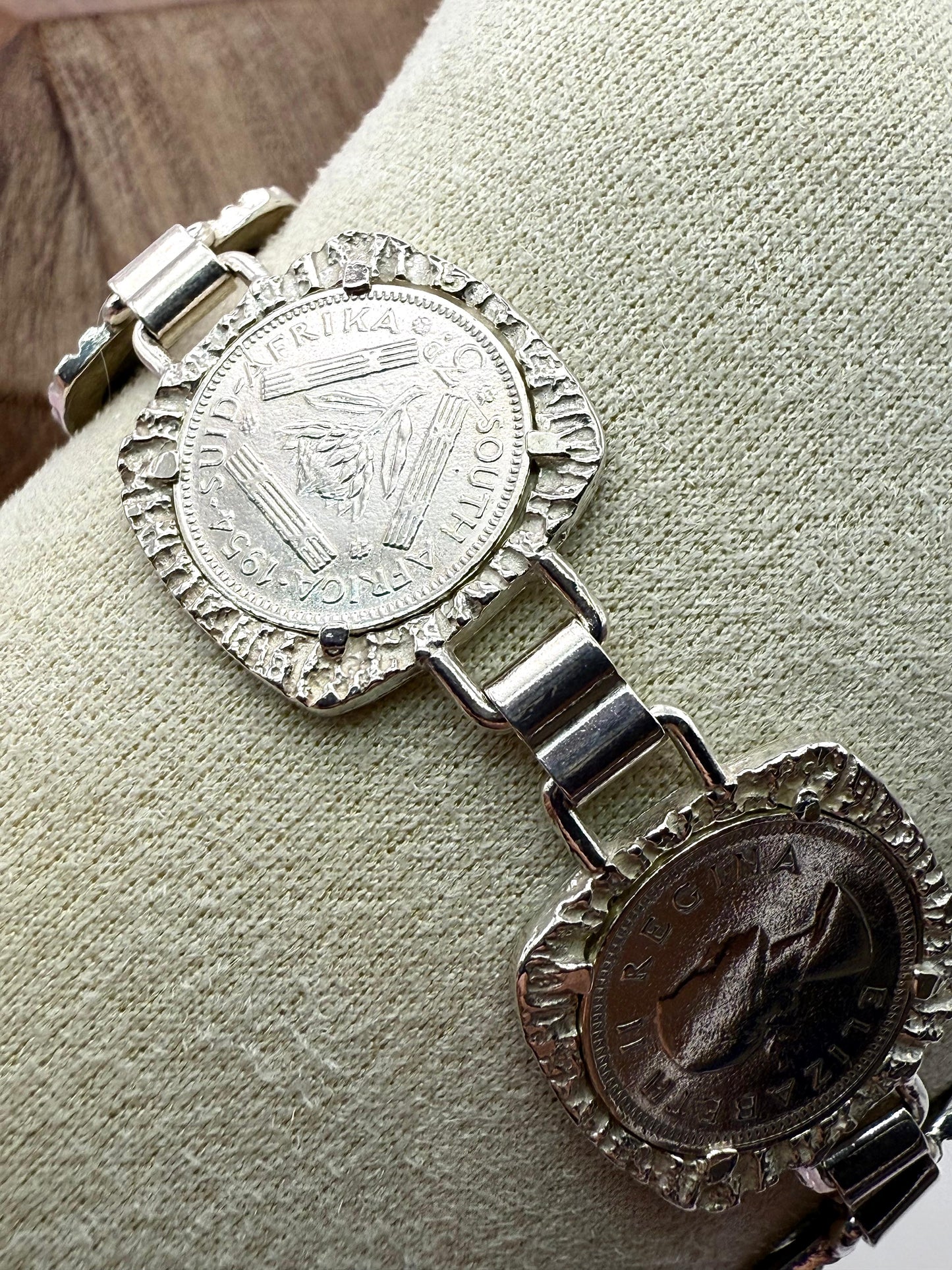 925 Sterling Silver 18.5cm Coin Bracelet