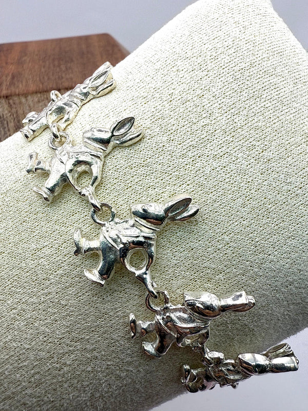 925 Sterling Silver 18.5cm Rabbit Bracelet