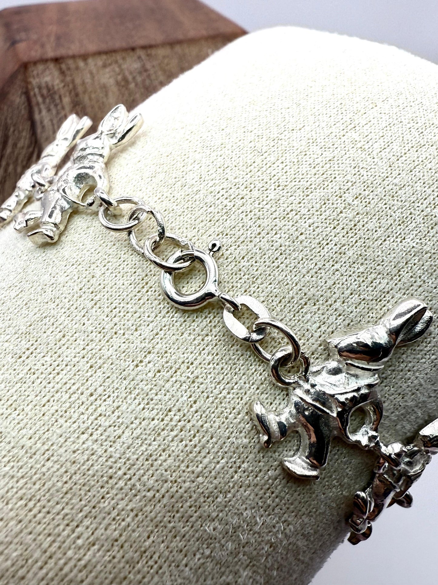 925 Sterling Silver 18.5cm Rabbit Bracelet