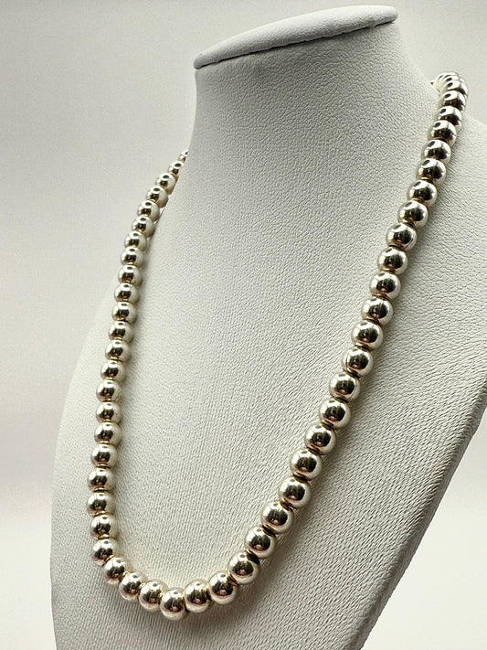 925 Sterling Silver 45cm Round Ball Necklace