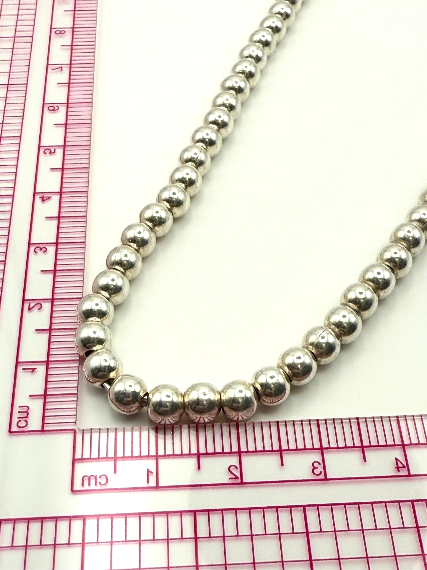 925 Sterling Silver 45cm Round Ball Necklace