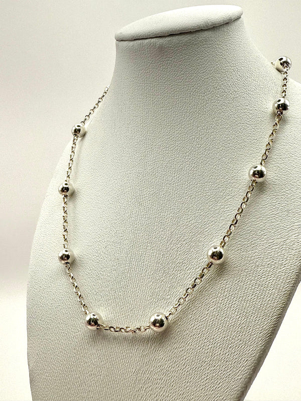 925 Sterling Silver 50cm Ball and Chain Necklace