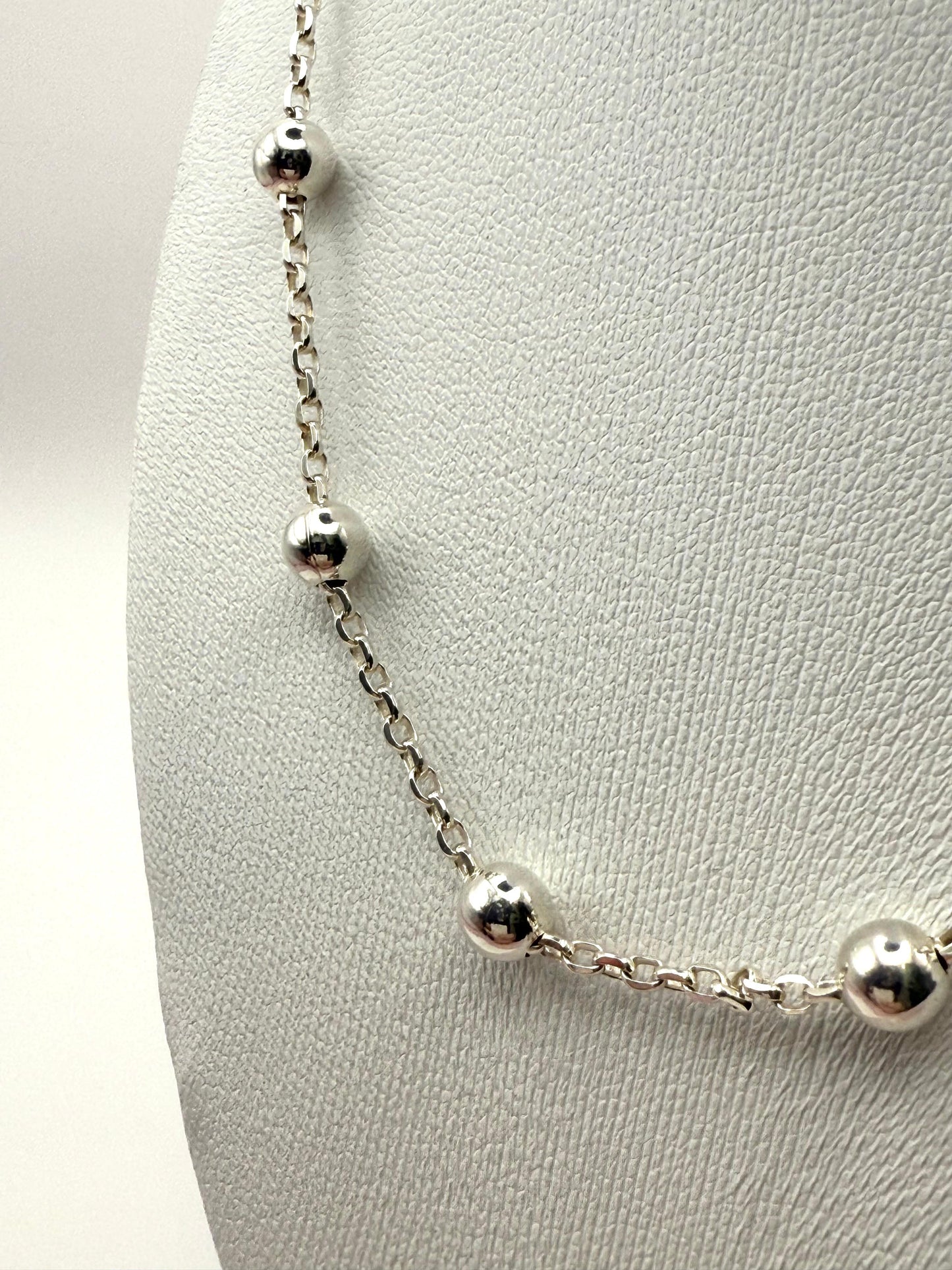 925 Sterling Silver 50cm Ball and Chain Necklace