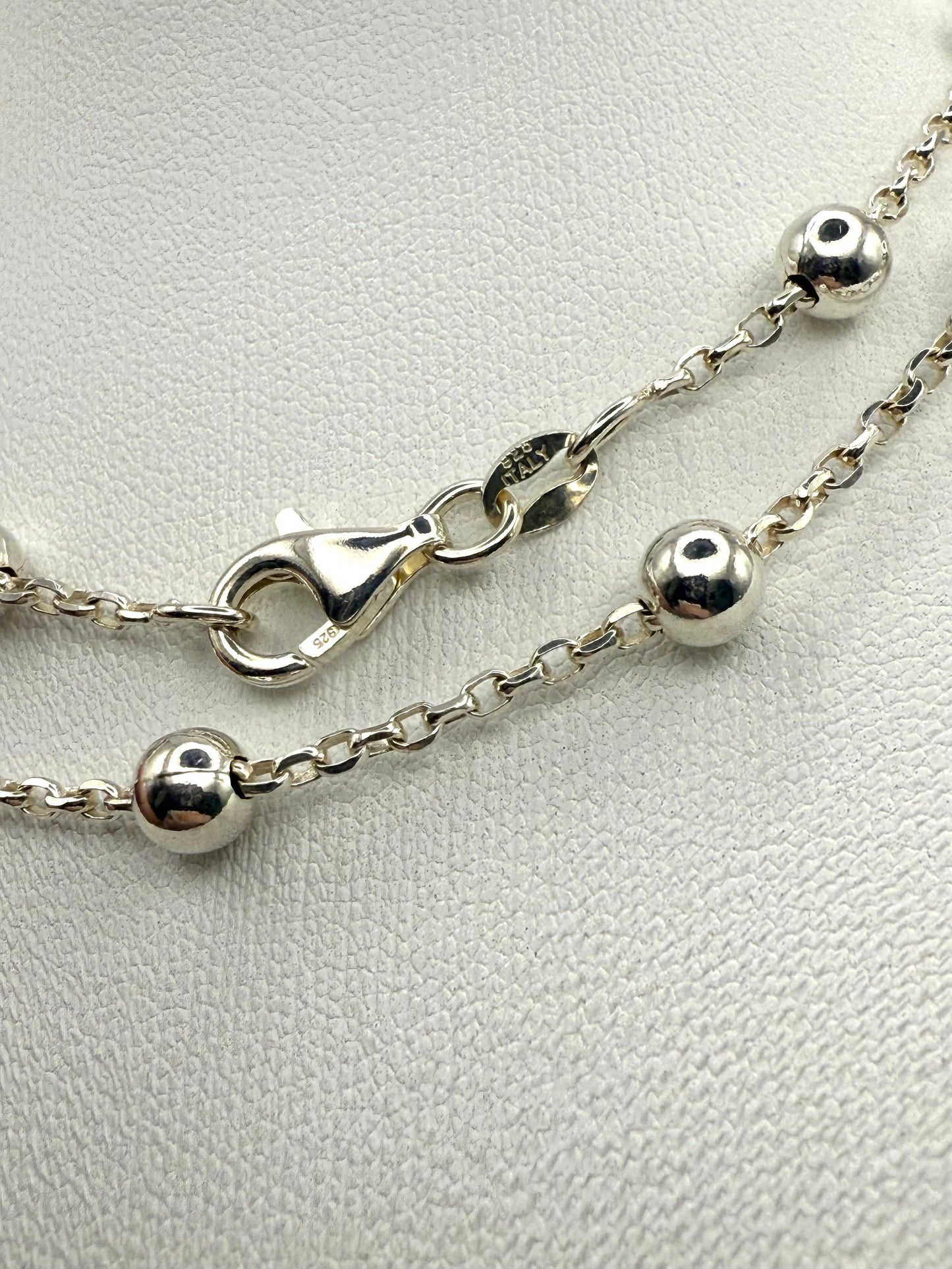 925 Sterling Silver 50cm Ball and Chain Necklace