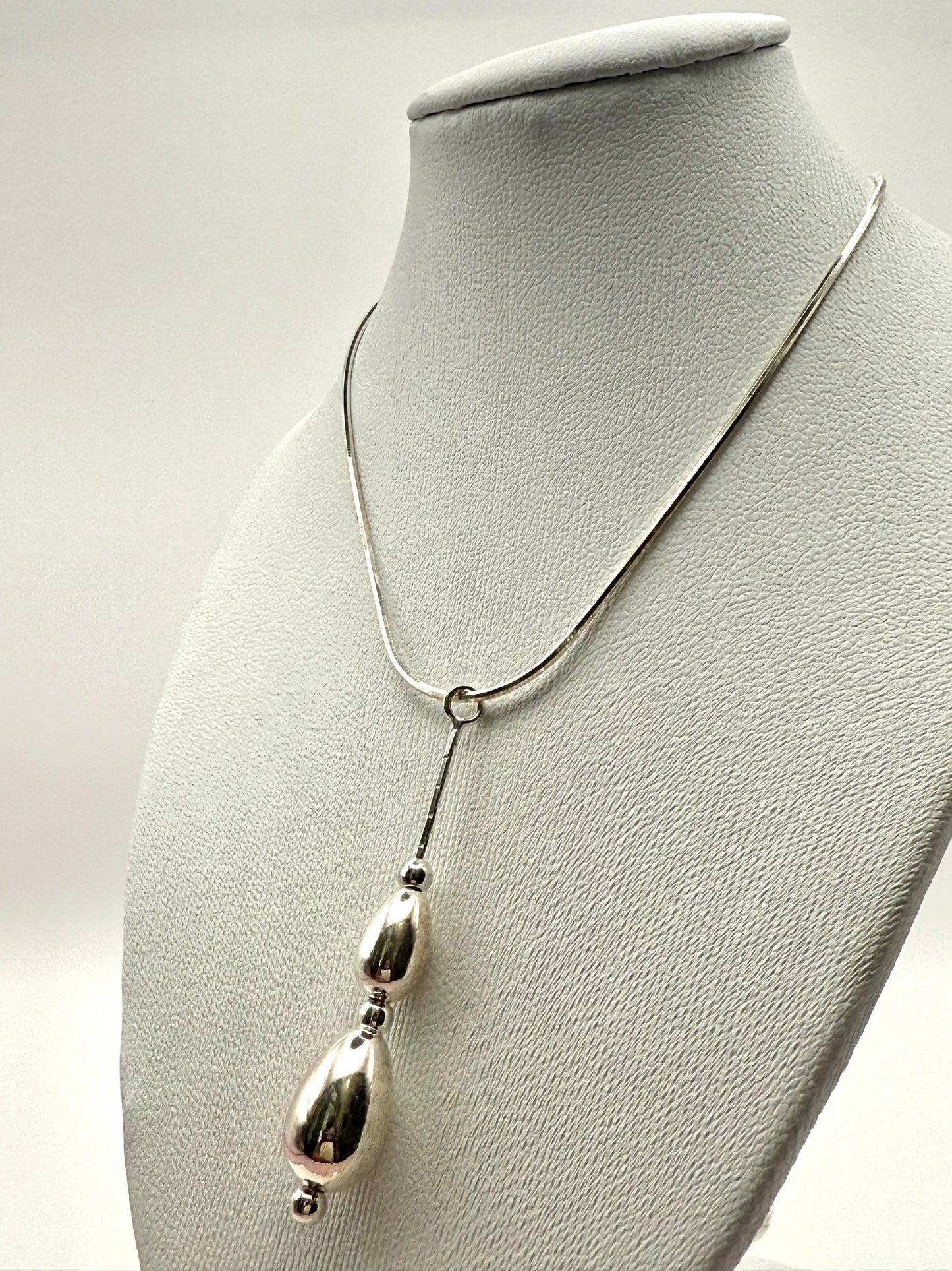 925 Sterling Silver 44cm Teardrops Necklace