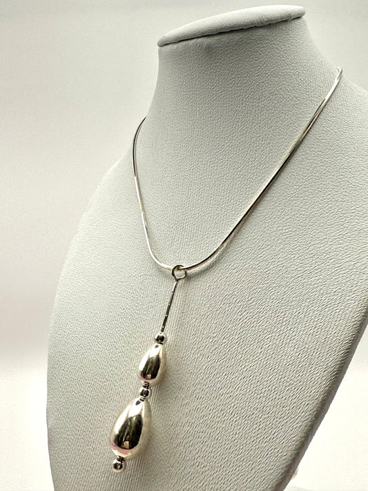 925 Sterling Silver 44cm Teardrops Necklace