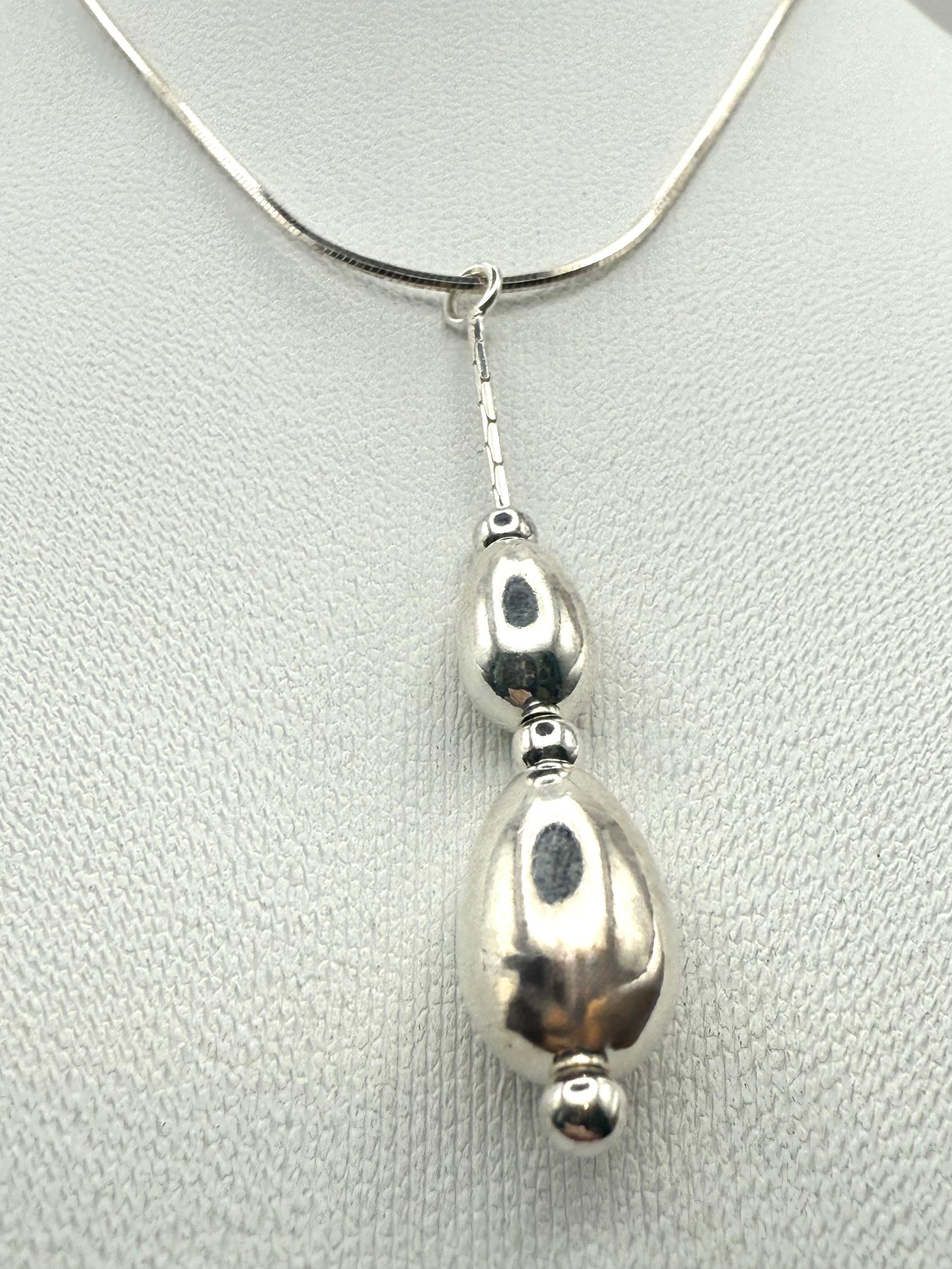925 Sterling Silver 44cm Teardrops Necklace