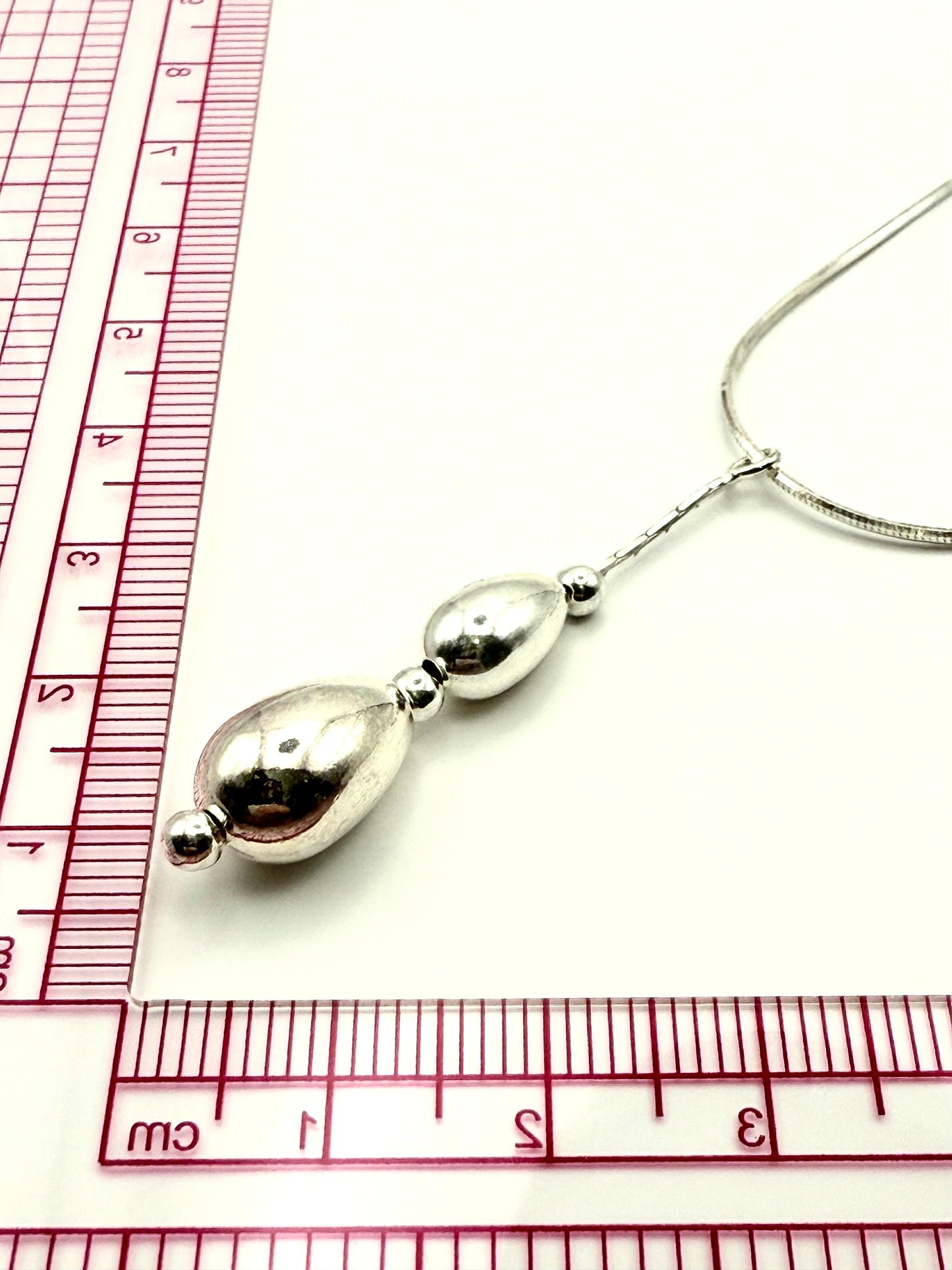 925 Sterling Silver 44cm Teardrops Necklace