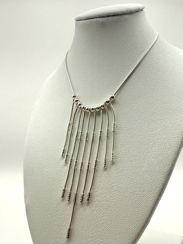 925 Sterling Silver 40cm Silver Rain Necklace