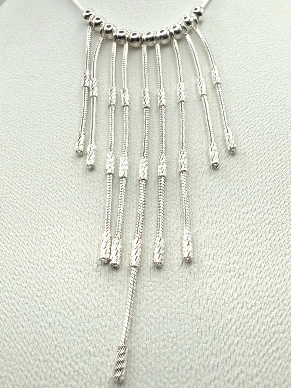 925 Sterling Silver 40cm Silver Rain Necklace