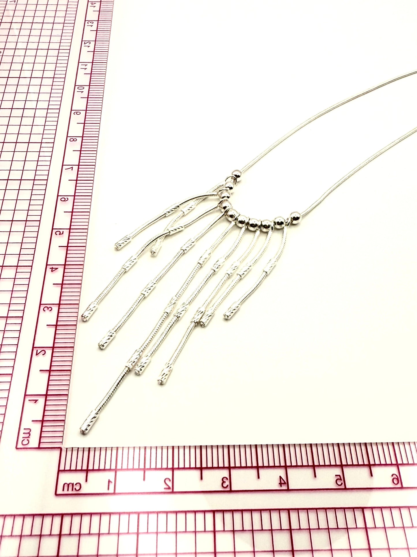 925 Sterling Silver 40cm Silver Rain Necklace