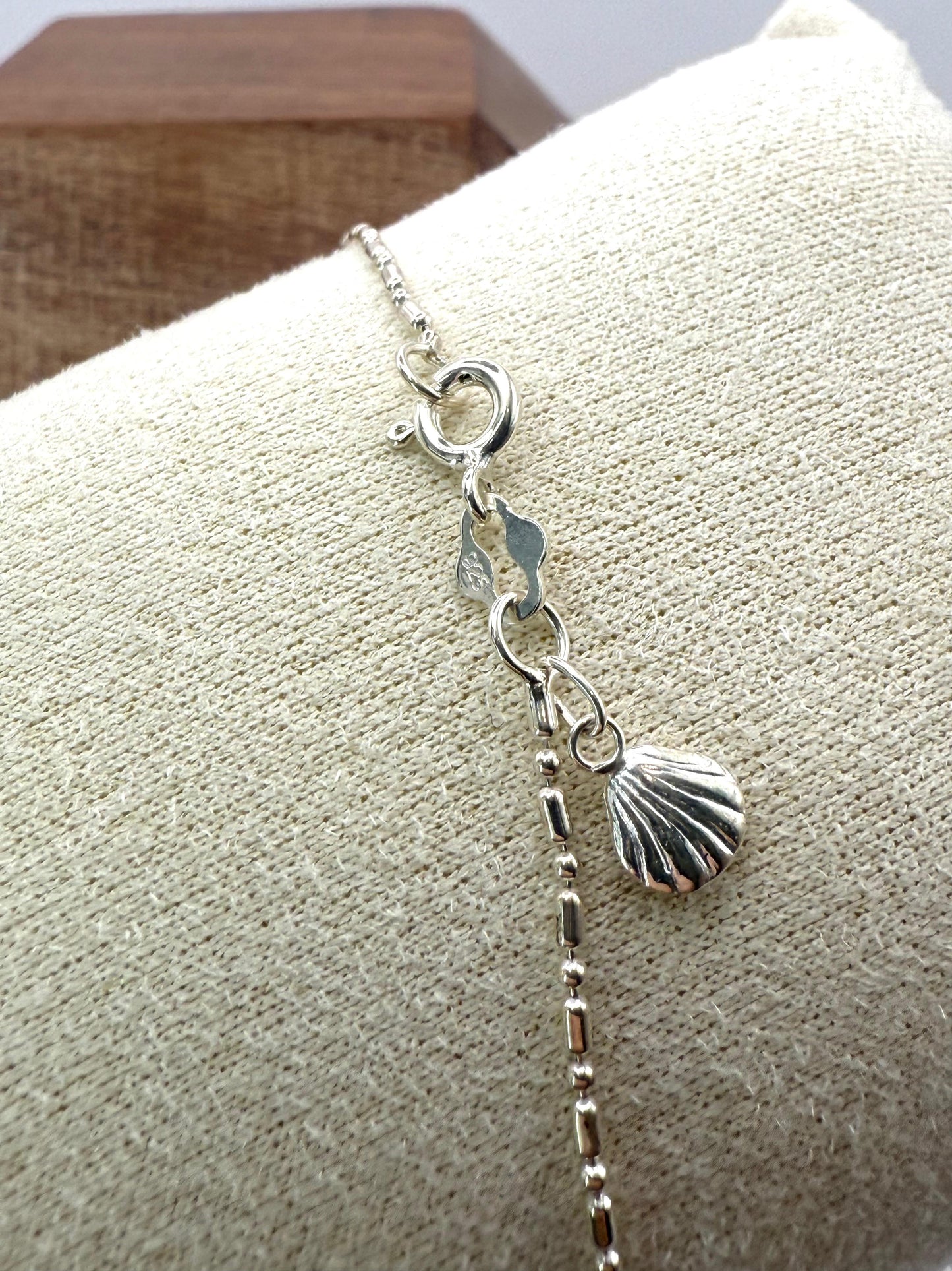 925 Sterling Silver Ocean Inspired 23cm Anklet