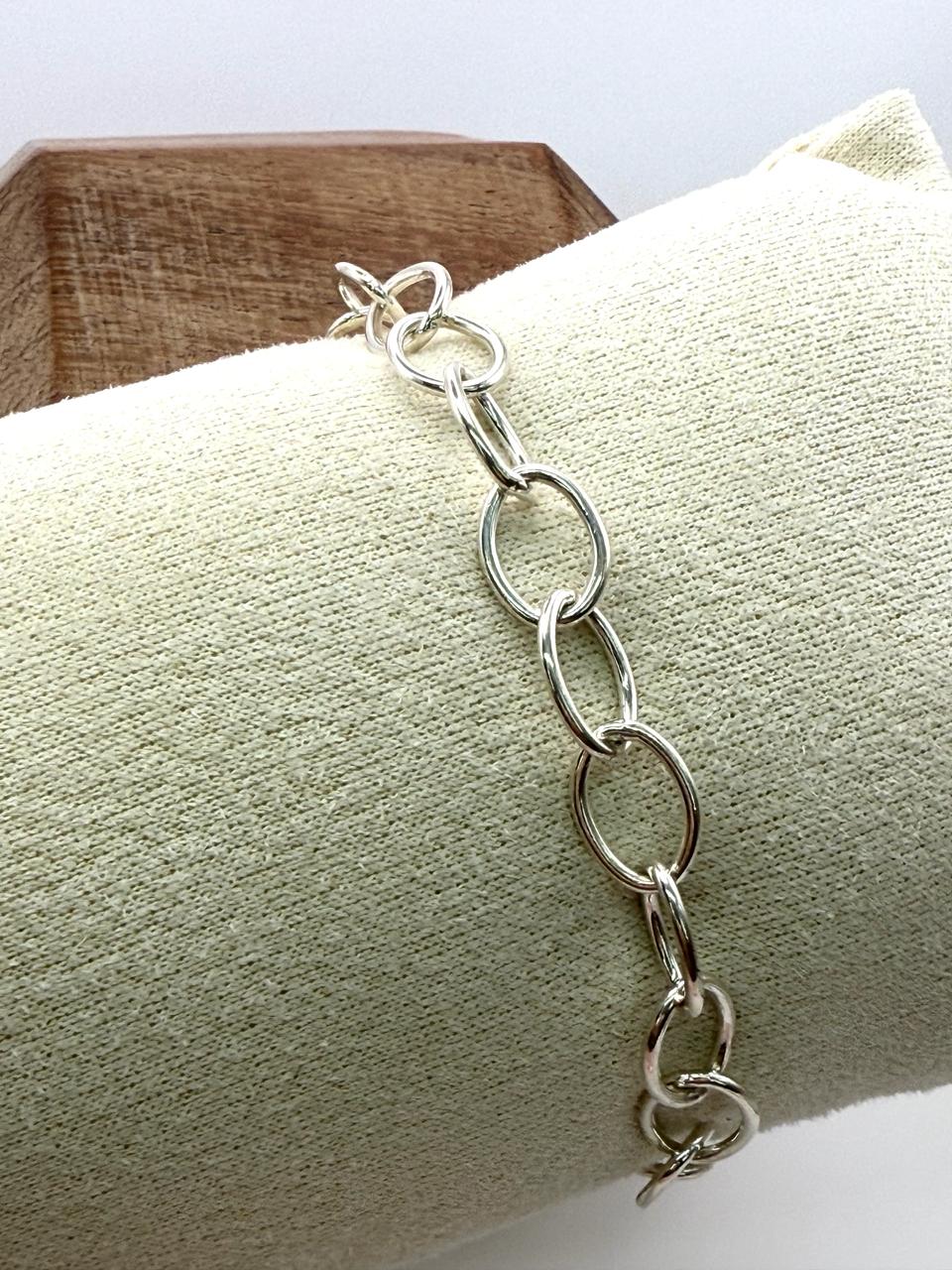 925 Sterling Silver Hoop 18.5cm Bracelet