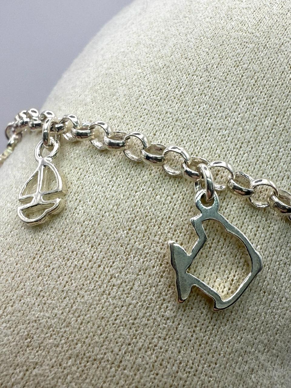 925 Sterling Silver Ocean Charm 18.5cm Bracelet