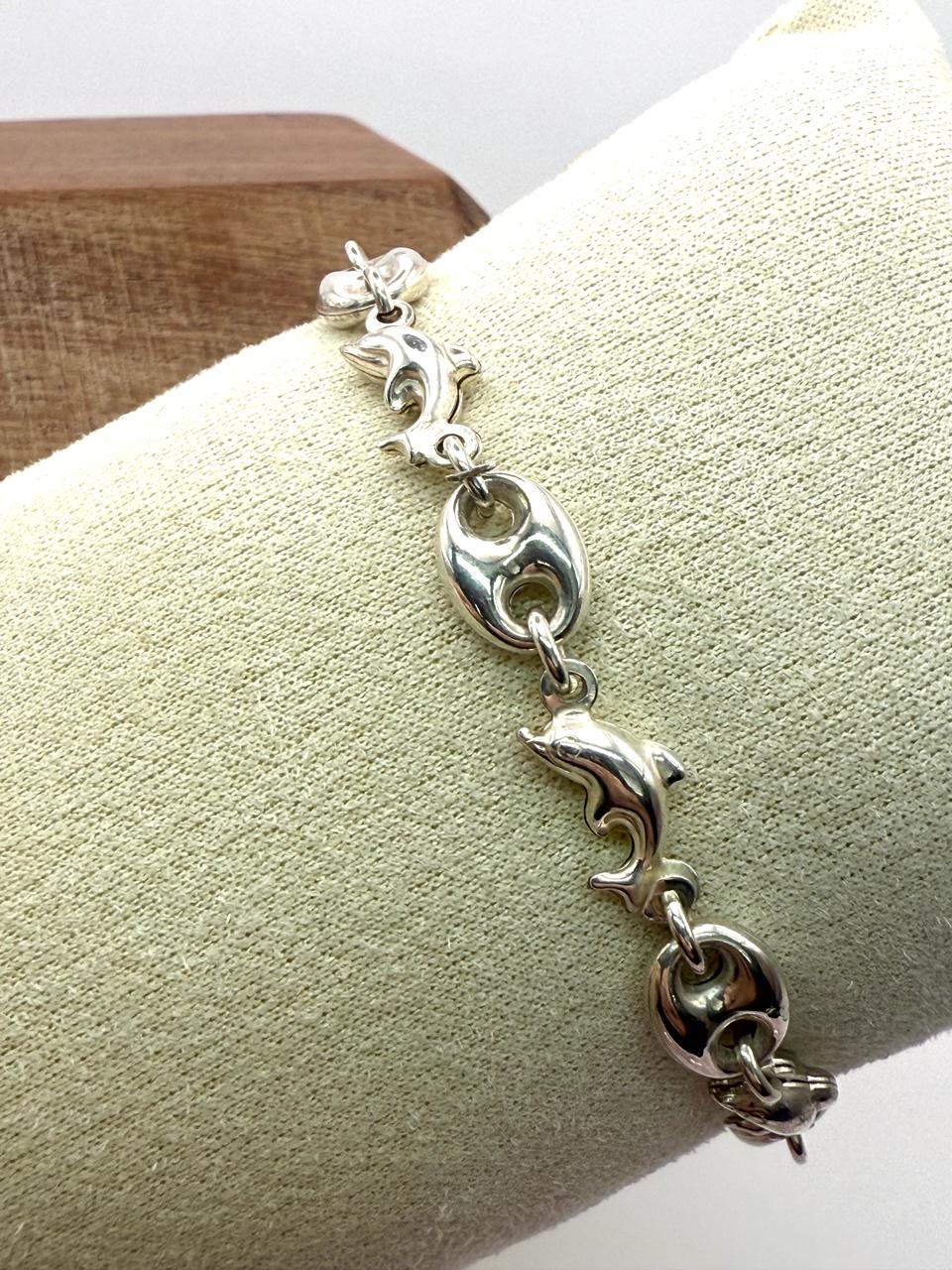 925 Sterling Silver Gucci Dolphin Link 18.5cm Bracelet