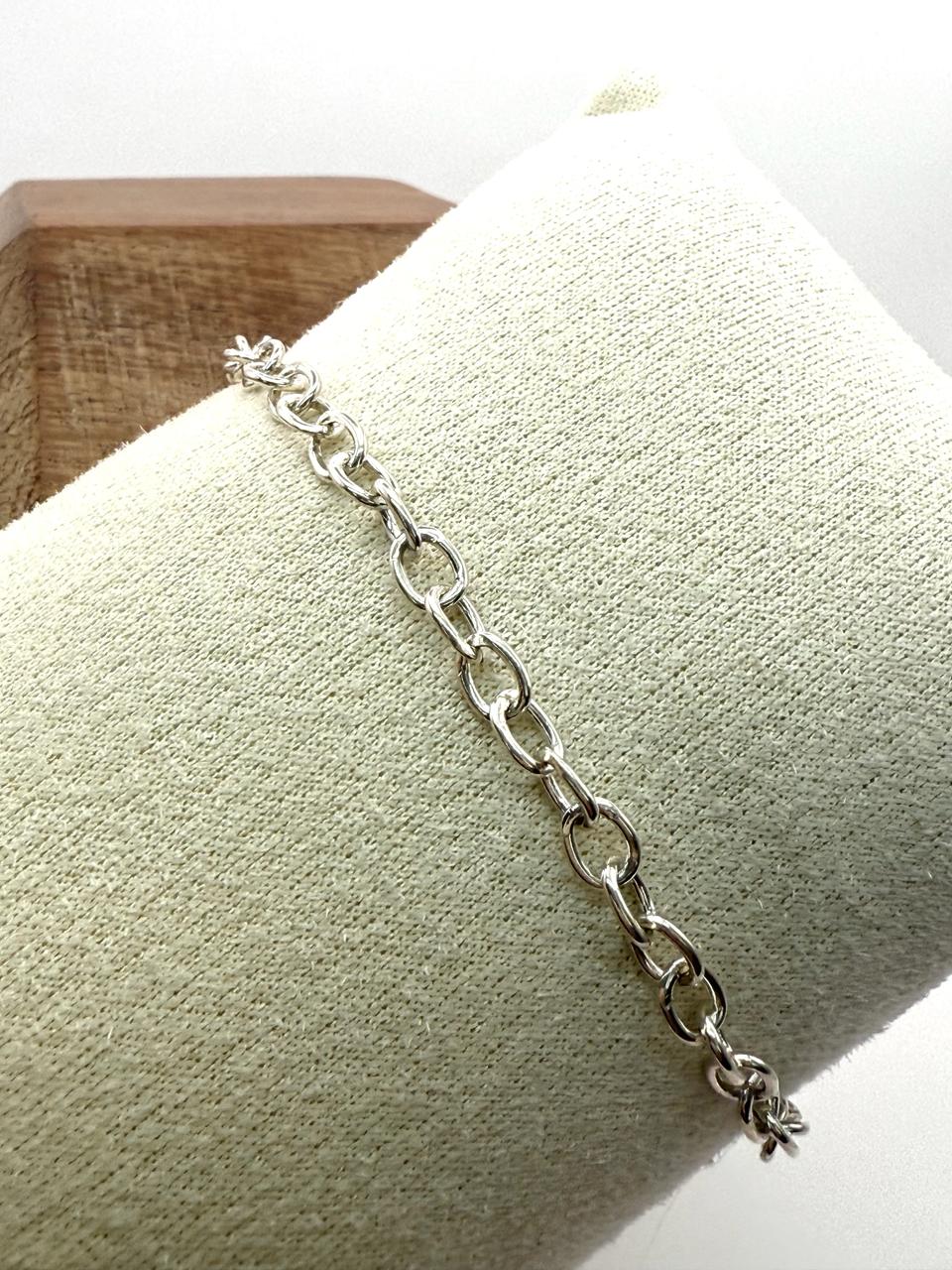 925 Sterling Silver Oval Link 18.5cm Bracelet