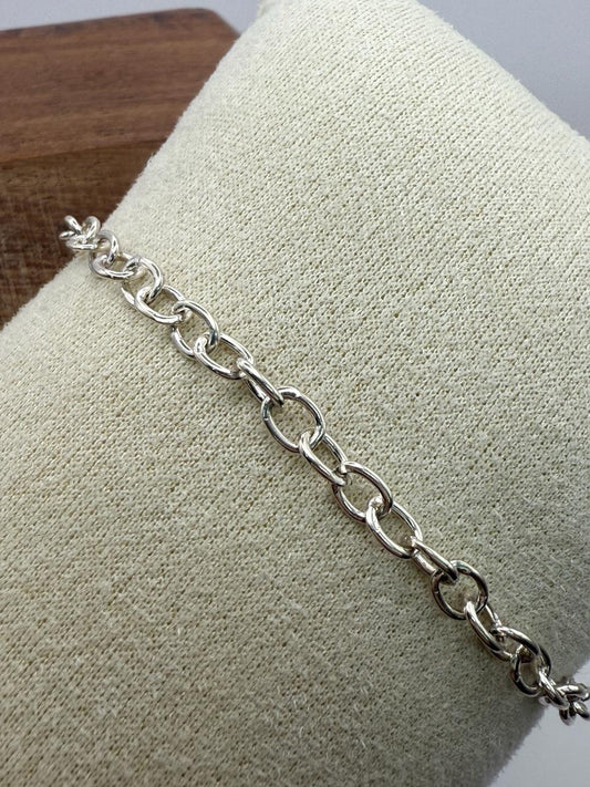 925 Sterling Silver Oval Link 18.5cm Bracelet