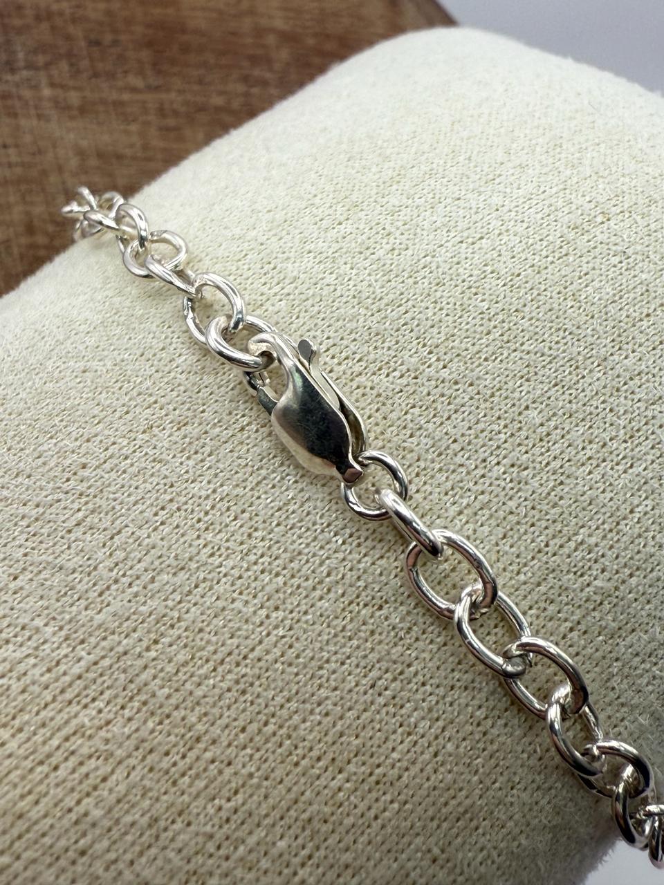 925 Sterling Silver Oval Link 18.5cm Bracelet
