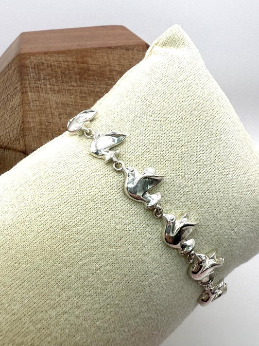 925 Sterling Silver Dove 17cm Bracelet