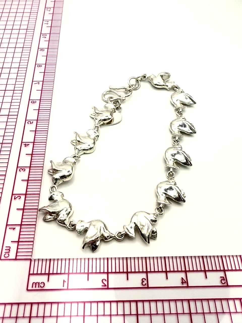 925 Sterling Silver Dove 17cm Bracelet