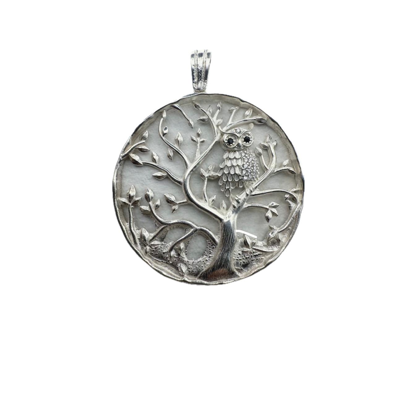 Tree of Life with Owl Large Pendant