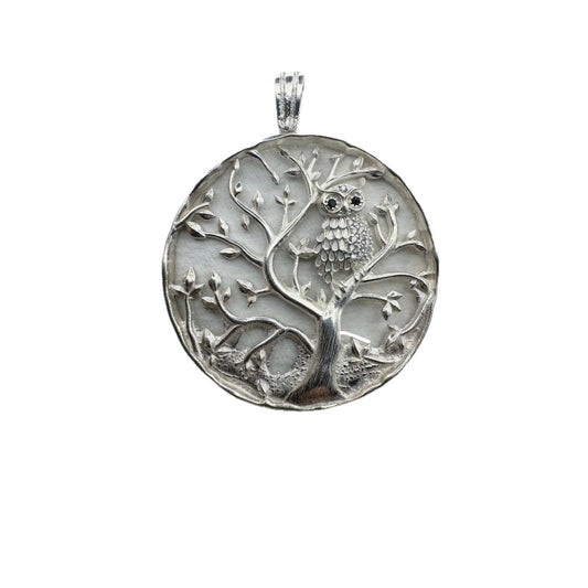 Tree of Life with Owl Large Pendant