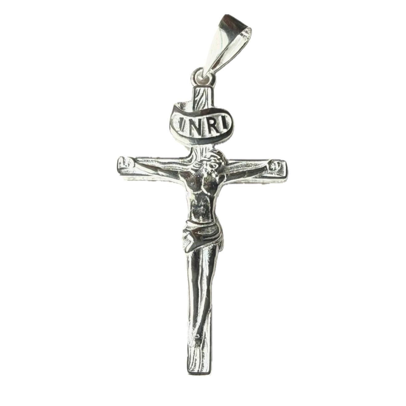 Large Crucifix Pendant Solid Sterling Silver 925 11.1g