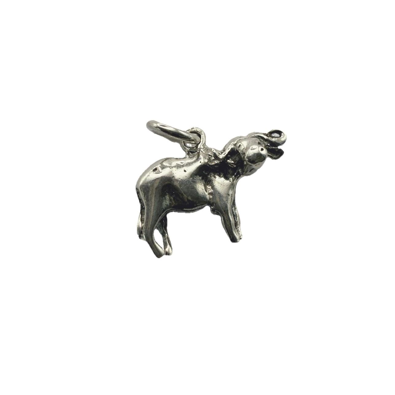 Handmade Solid Buffalo Charm Sterling Silver 925