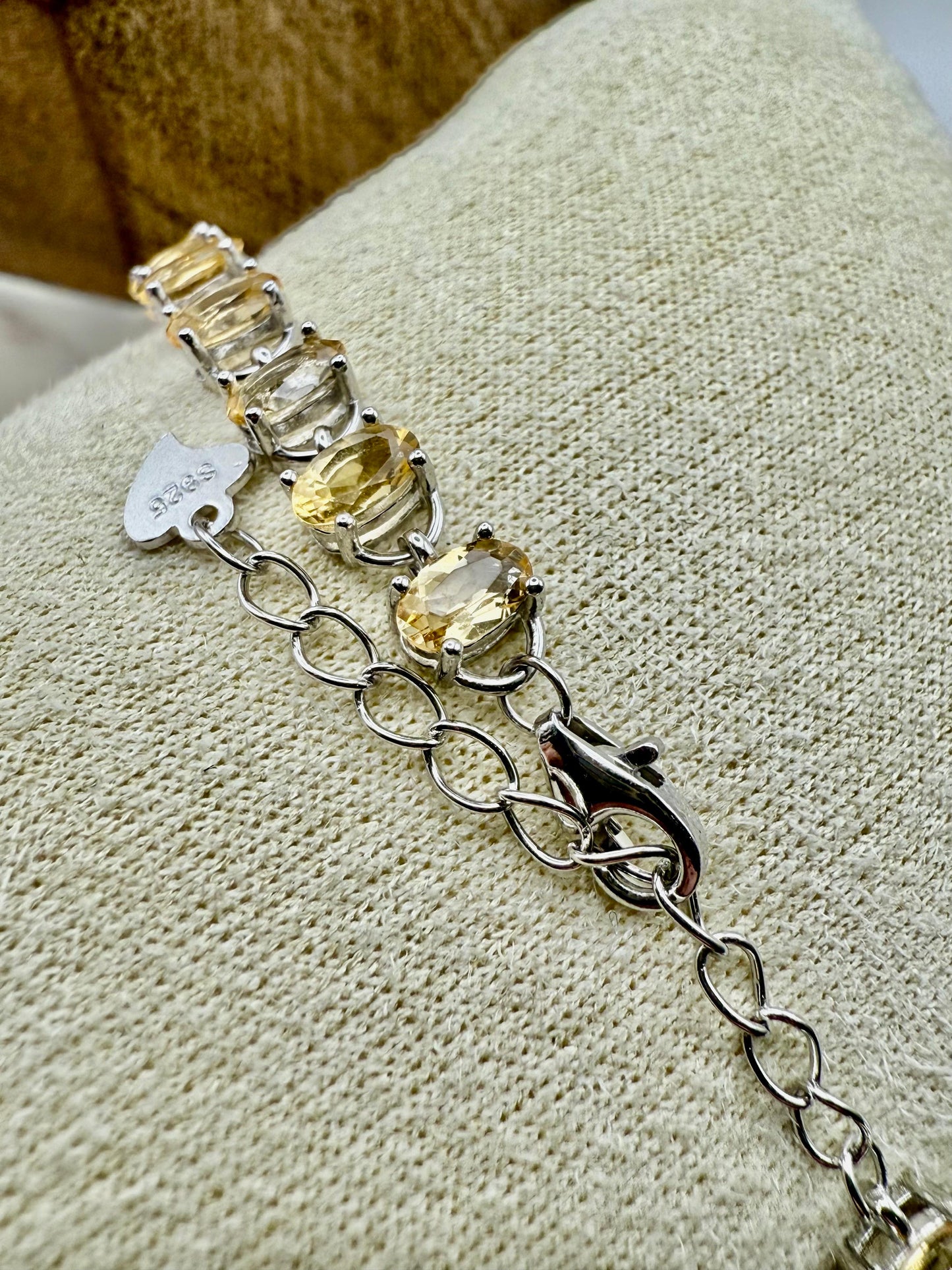 Oval Citrine Bracelet Sterling Silver 925