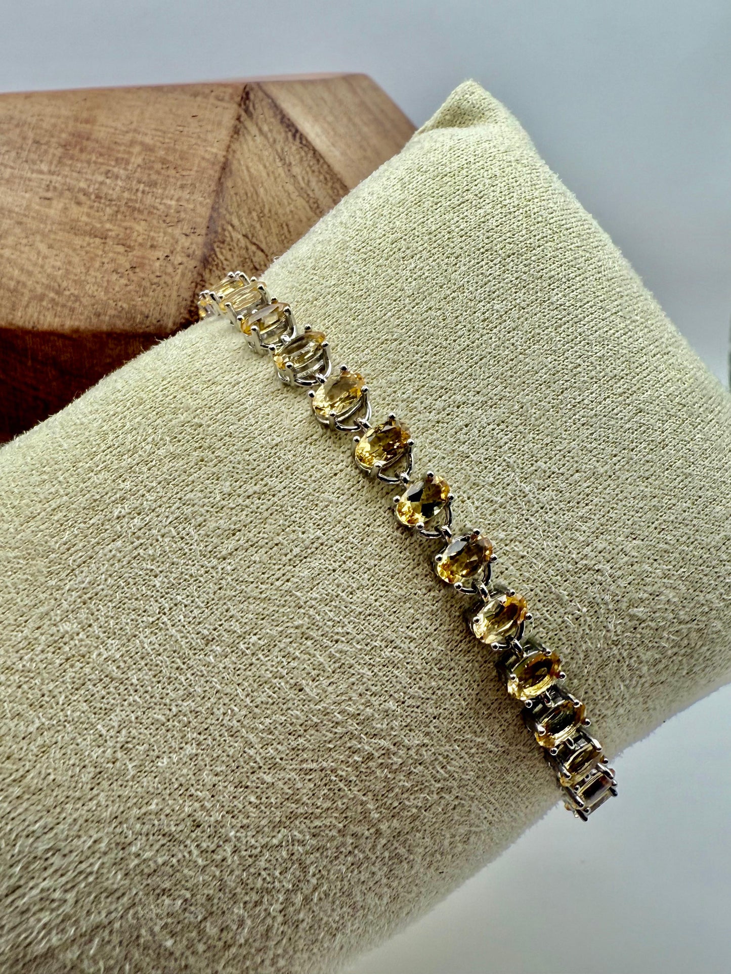 Oval Citrine Bracelet Sterling Silver 925