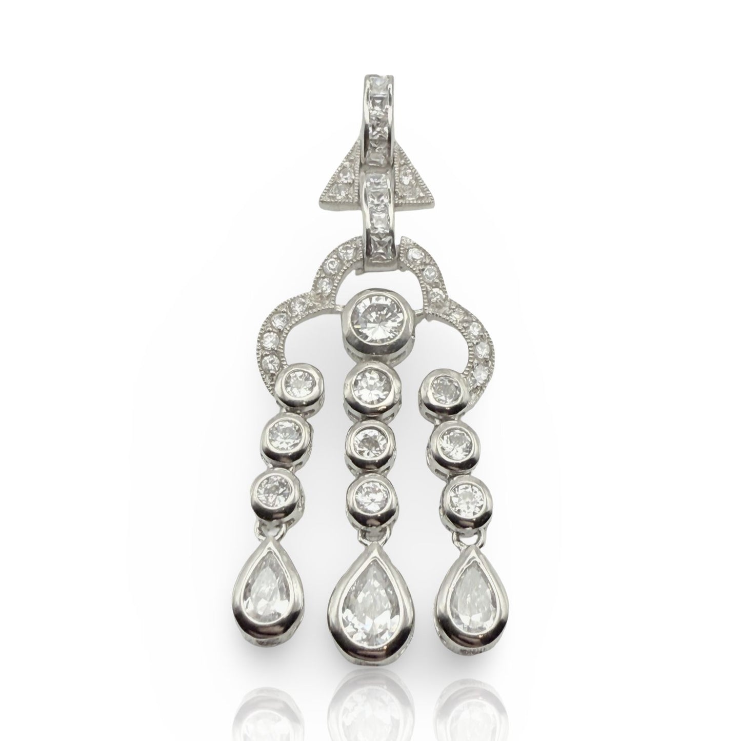 925 Sterling Silver C/Z Rain Drops Pendant