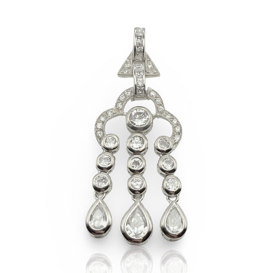 925 Sterling Silver C/Z Rain Drops Pendant