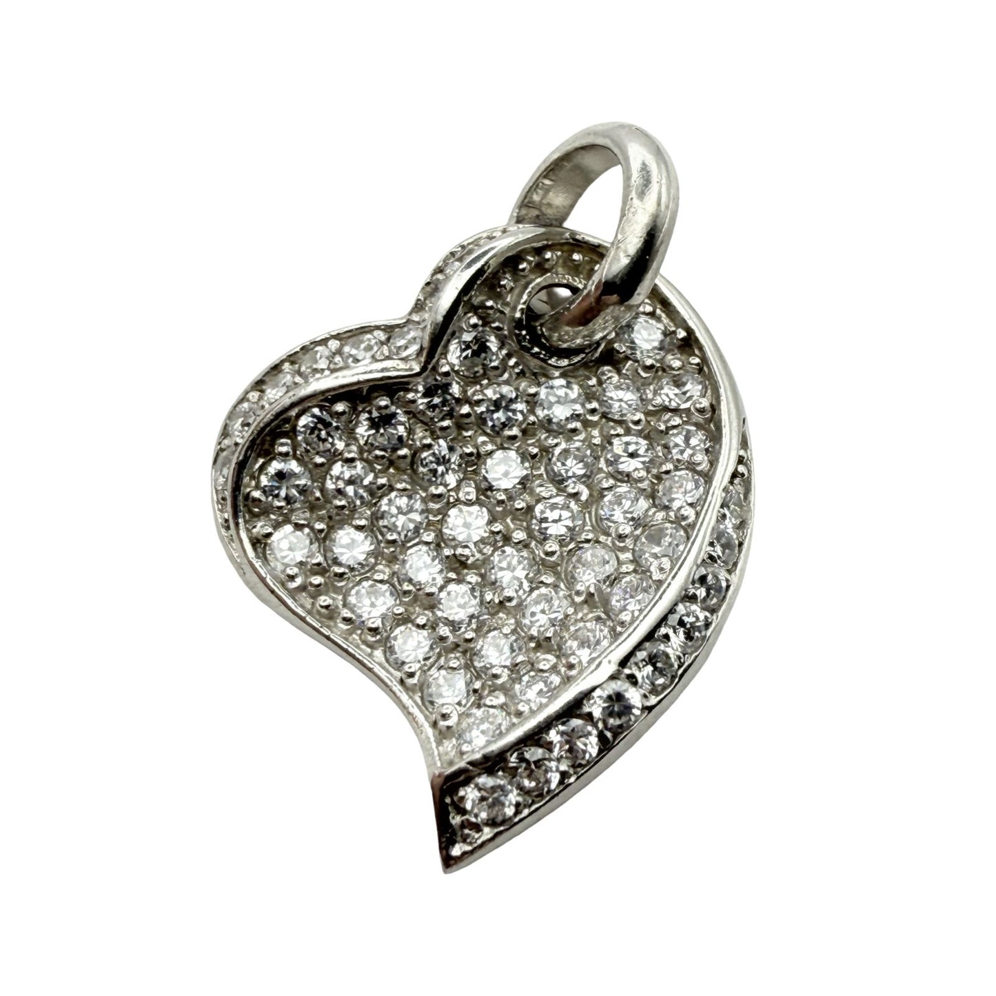 925 Sterling Silver Cure C/Z Heart Pendant