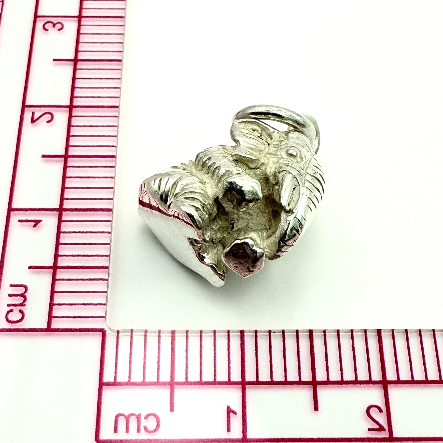 925 Sterling Silver Solid Handmade sitting elephant Charm/ Pendant