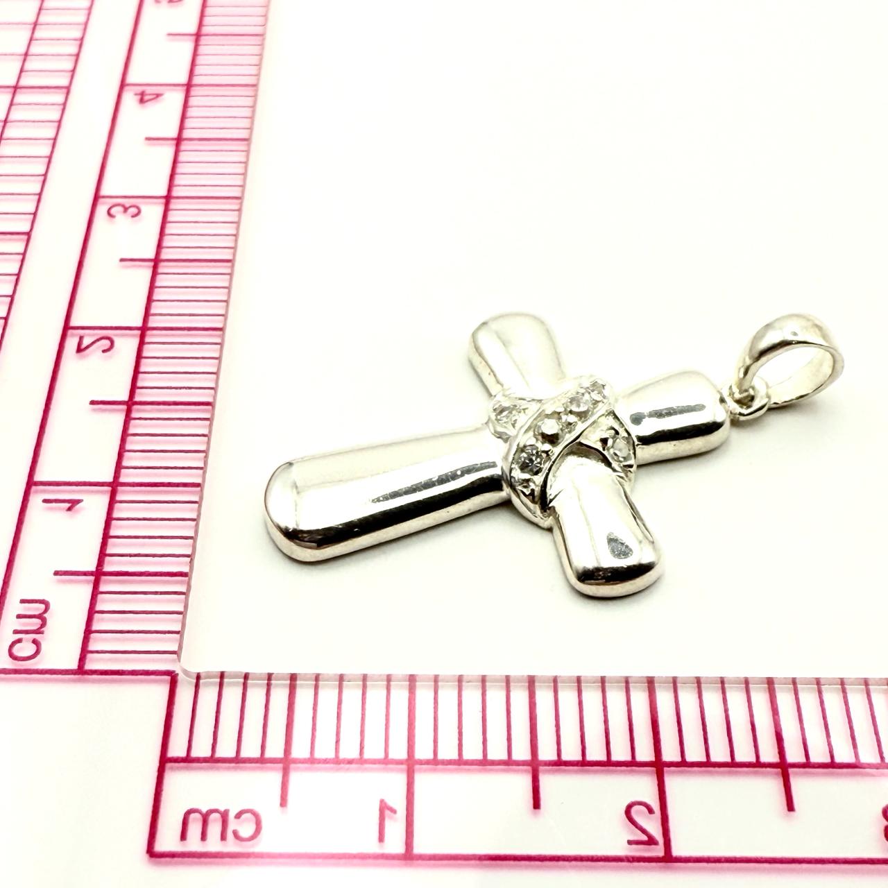 925 Sterling Silver C/Z Cross Pendant